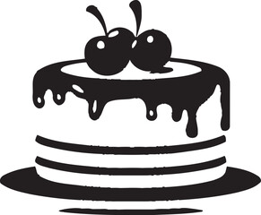 Crafted Radiance Black Cake Iconic Creation Radiant Shadows Black Cake Vector Iconography