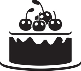 Elegant Luminescence Black Cake Emblematic Design Crafted Radiance Black Cake Iconic Creation