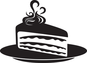 Abstract Elegance Black Cake Vector Artistry Shadows of Innovation Black Cake Iconic Symbolism