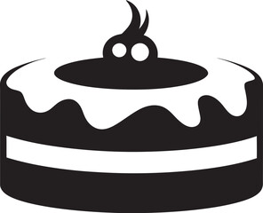Elegant Radiance Black Cake Iconic Mark Refined Shadows Black Cake Vector Concept