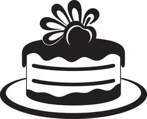 Elegant Layers Black Cake Vector Logo Symbolism Black Cake Vector Logo Art of Taste