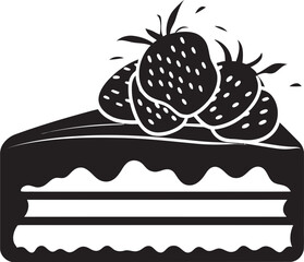 Elegant Delight Minimalistic Black Cake Emblem Tasteful Sophistication Cake Vector in Black
