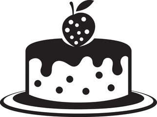 Gourmet Elegance Black Cake Logo Identity Delicious Minimalism Black Cake Vector Logo Artistry