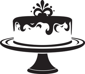 Elegant Temptation Black Cake Logo Artistry Abstract Sweetness Black Cake Vector Logo Concept