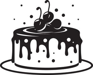 Black Cake Vector Logo Taste Refined Elegant Temptation Black Cake Logo Artistry
