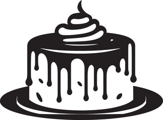 Dynamic Elegance Black Cake Vector Logo Symbol Delicious Geometry Black Cake Logo Emblem