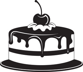 Charming Symbol Black Cake Logo Icon Dynamic Elegance Black Cake Vector Logo Symbol
