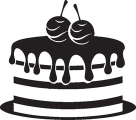 Minimalistic Flavor Black Cake Vector Logo Representation Charming Symbol Black Cake Logo Icon