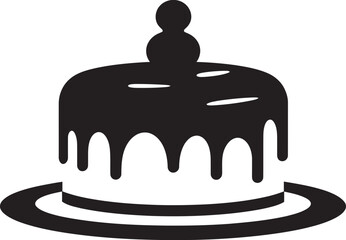 Cake Vector Black Culinary Elegance Artistic Temptation Black Cake Logo Concept