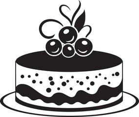 Elegant Flavor Black Cake Logo Emblem Artistic Temptation Black Cake Vector Logo Identity