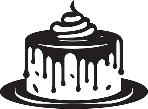 recommend clip art: Dynamic Elegance Black Cake Vector Logo Symbol Delicious Geometry Black Cake Logo Emblem