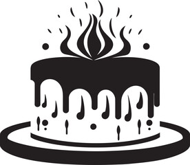 Artistic Temptation Black Cake Vector Logo Mark Crafted Taste Black Cake Logo Artistry