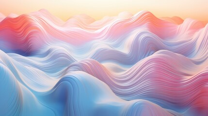 Metallic plastic 3d rendered wavy wallpaper abstract background banner ai generated