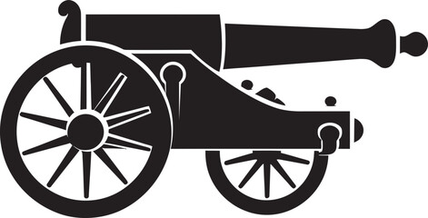 Fototapeta premium Powerful Arsenal Black Cannon Iconic Symbolism Lethal Precision Black Cannon Vector Emblematic Mark