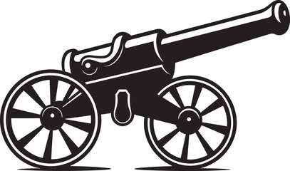 Fototapeta premium Lethal Precision Black Cannon Vector Emblematic Mark Strategic Dominance Black Cannon Firearm Iconic Identity