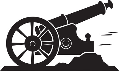 Lethal Artillery Black Cannon Iconic Representation Strategic Precision Black Cannon Firearm Emblematic Marksmanship