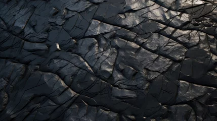 Foto auf Acrylglas Volcanic stone coal texture seamless background ai generated © stocker