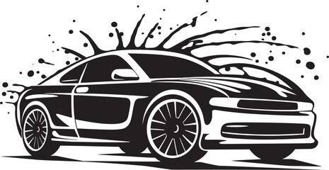 Artistic Cleanse Black Car Washing Vector Elegance Comfort Elegance Black Relaxing Chair Iconic Symbol