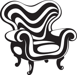 Elegant Rest Vector Black Chair Iconic Mark Soothing Elegance Black Relaxing Chair Symbolic Representation