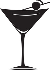 Sips of Sophistication Black Drink Iconic Concept Crafted Concoction Vector Black Cocktail Emblematic Identity