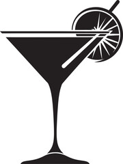 Refreshing Sophistication Black Drink Iconic Symbol Elegant Libations Vector Black Cocktail Symbolic Mark
