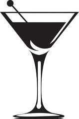 Refined Quench Black Drink Iconic Identity Artistic Pour Vector Black Cocktail Emblematic Symbolism