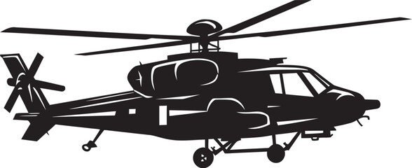 Warrior Elite Emblematic Black Helicopter Stealth Strike Vector Black Combat Helicopter