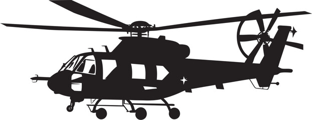 Elegant Strike Symbolic Black Helicopter Sleek Guardian Iconic Black Combat Helicopter