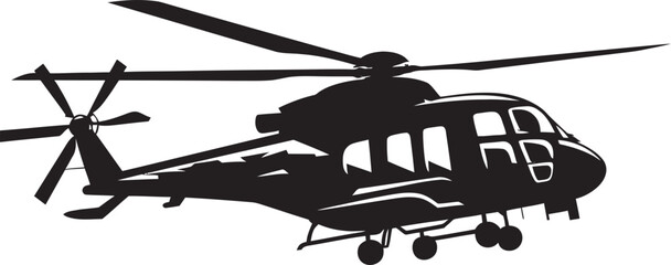 Warrior Elite Emblematic Black Helicopter Stealth Strike Vector Black Combat Helicopter