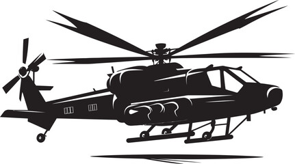 Stealth Strike Vector Black Combat Helicopter Elegant Strike Symbolic Black Helicopter
