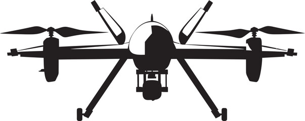 Aerial Defender Black Armed Quadcopter Symbolic Identity Stealth Protector Vector Black Combat Drone Icon