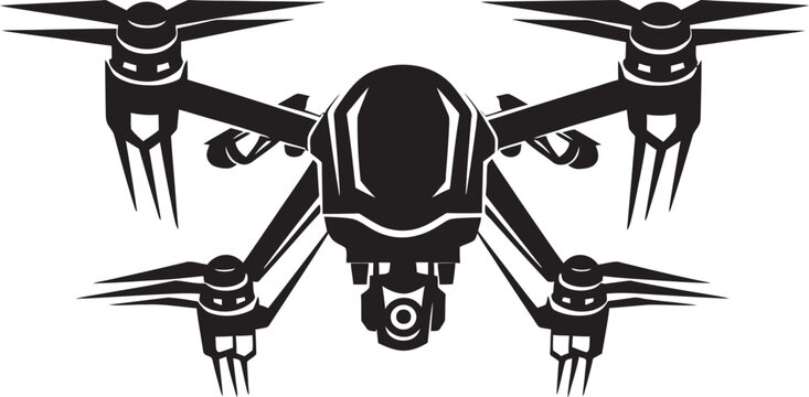 Aerial Aviator Vector Black Combat Drone Identity Stealth Enforcer Black Armed Quadcopter Symbolic Emblem