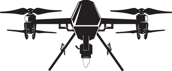 Aerial Defender Black Armed Quadcopter Symbolic Identity Stealth Avenger Vector Black Combat Drone Icon