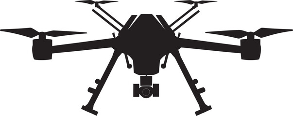 Aerial Defender Vector Black Combat Drone Symbolism Stealth Avenger Black Armed Quadcopter Emblematic Design