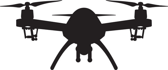 Robotic Guardian Vector Black Combat Drone Precision Warrior Sentinel Black Armed Quadcopter Symbolism