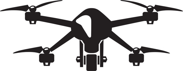 Aerial Defender Vector Black Combat Drone Icon Stealth Avenger Black Armed Quadcopter Precision