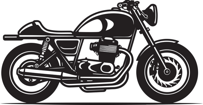 Timeless Velocity Black Cafe Racer Emblematic Symbol Urban Roar Vector Black Motorbike Iconic Design