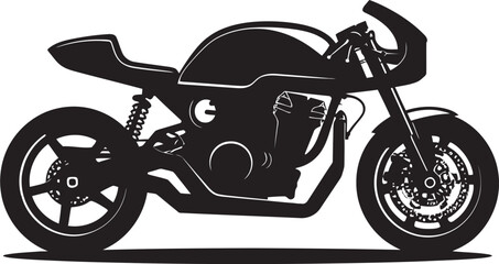 Obraz premium Precision Rider Vector Black Cafe Racer Emblem Dynamic Cruiser Black Cafe Racer Icon