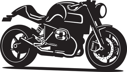 Retro Ride Vector Black Cafe Racer Icon Cruiser Essence Black Cafe Racer Emblematic Design