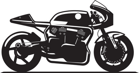 Naklejka premium Timeless Style Black Cafe Racer Emblematic Identity Precision Rider Vector Black Cafe Racer Emblem