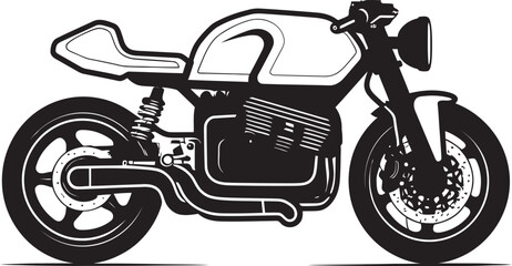 Fototapeta premium Retro Precision Black Cafe Racer Emblematic Identity Sleek Thrust Vector Black Cafe Racer Emblem