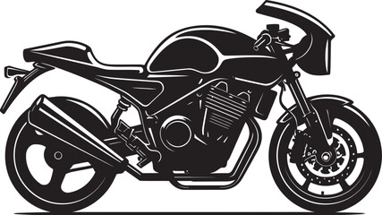 Fototapeta premium Classic Elegance Black Cafe Racer Iconic Design Vintage Fusion Vector Black Cafe Racer Mark