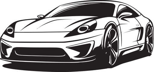 Innovative Velocity Concept Sports Car Emblematic Emblem Speed Legacy Black Vector Sports Car Identity