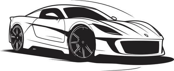 Future Thrust Concept Sports Car Emblematic Design Dynamic Velocity Black Vector Sports Car Emblem