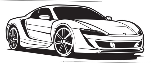 Sleek Prowess Concept Sports Car Emblematic Identity Future Streamline Black Vector Sports Car Precision
