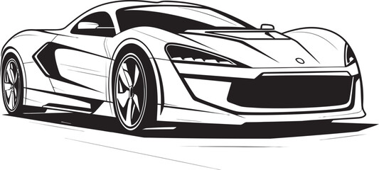 Innovative Fusion Concept Sports Car Symbol Sleek Evolution Black Vector Sports Car Emblematic Identity