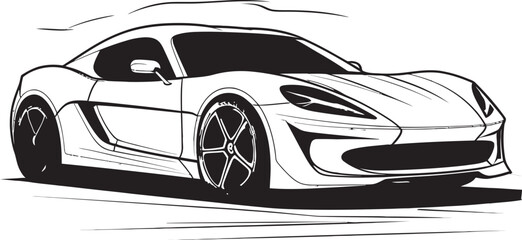 Sleek Evolution Black Vector Sports Car Emblematic Identity Future Prowess Concept Sports Car Precision