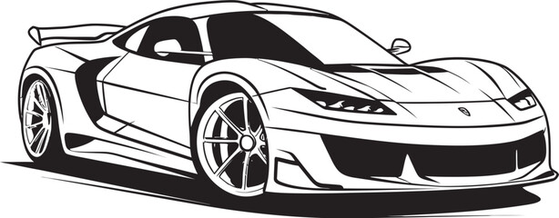 Sleek Prowess Concept Sports Car Emblematic Emblem Future Dynamics Black Vector Sports Car Symbol