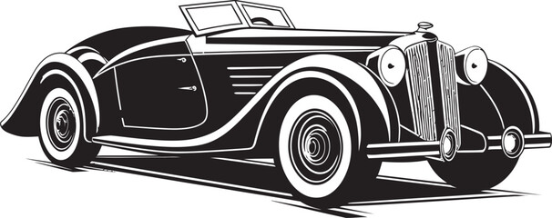 Retro Legacy Iconic Vintage Car Symbol in Black Logo Timeless Elegance Vintage Car Iconic Black Emblem