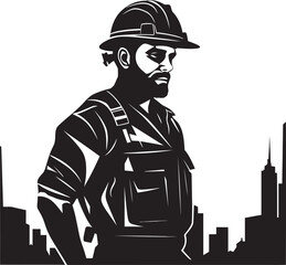 Constructive Vision Architect Icon in Black Vector Precision Mini Mech Tiny Combat Robot in Black Vector Logo